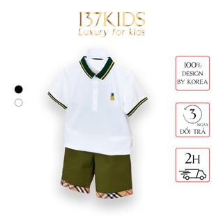 Áo polo dứa 137Kid thiết kế Hàn Quốc chất cotton thoáng mát cho bé trai