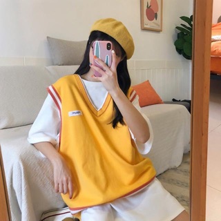 (ẢNH THẬT) set áo len + áo phông oversize ULZZANG