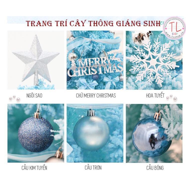 CÂY THÔNG NOEL TRANG TRÍ MÀU XANH BIỂN