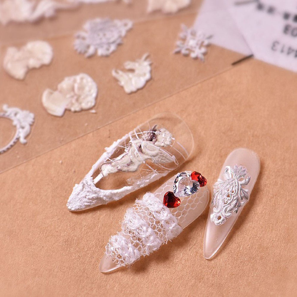 [Hàng mới về] Nhãn Dán Họa Tiết 3D Trang Trí Móng Tay DIY Phong Cách Gothic Độc Đáo