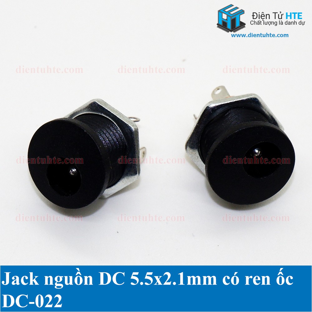 Jack nguồn DC 5.5x2.1mm có ren ốc DC-022 DC022 [HTE Quy Nhơn CN2]