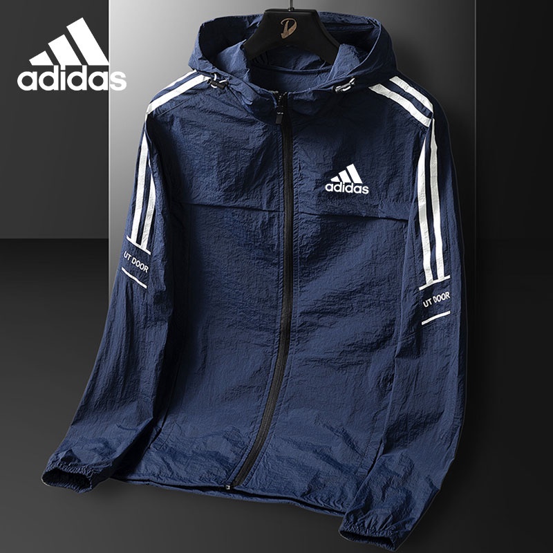 Áo Khoác Hoodie Adidas Vải Lụa Lạnh Siêu Nhẹ Thoáng Khí Nhanh Khô Cho Nam Và Nữ Size M-8XL