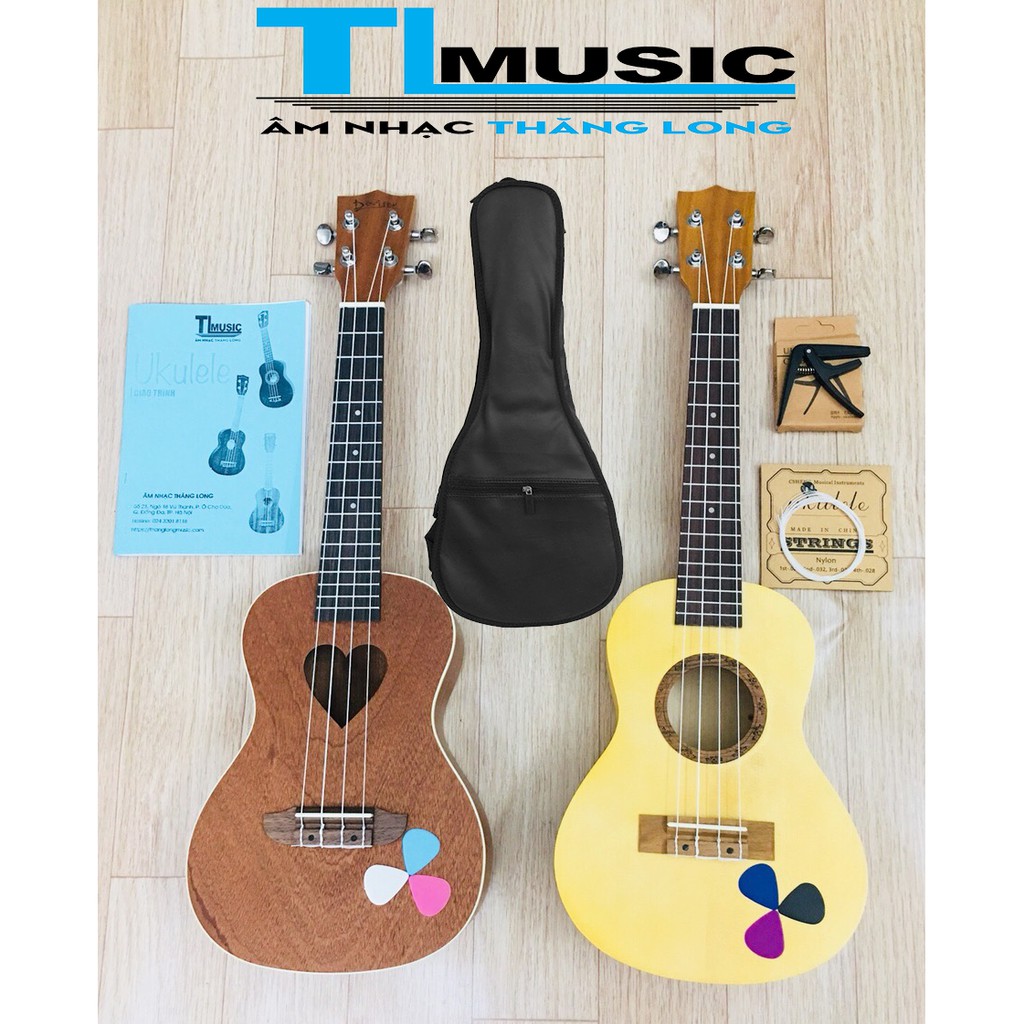 [Full phụ kiện] Đàn Ukulele Concert 23 inch gỗ tự nhiên UK-TH