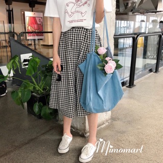 Túi tote vải trơn màu xanh