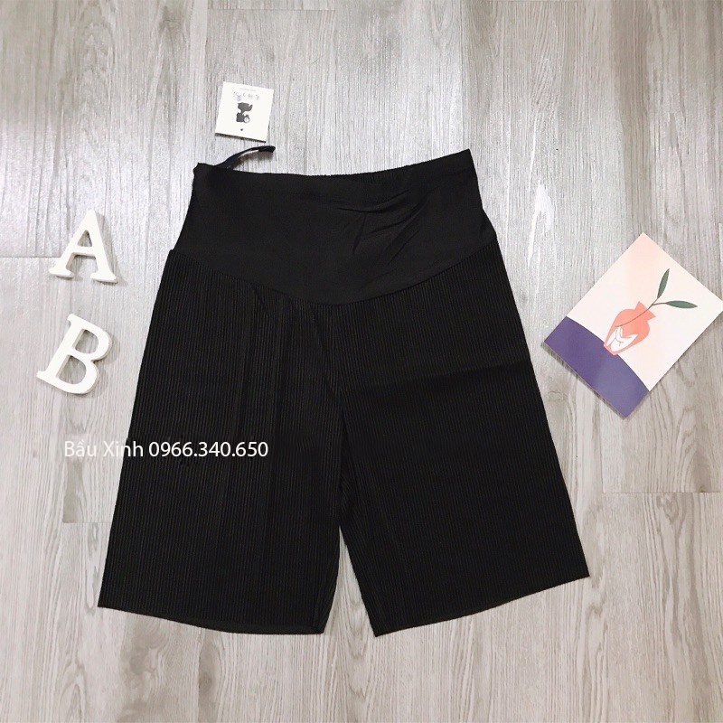 Quần ngố đùi bầu tăm lạnh siêu mát, kiểu trên gối