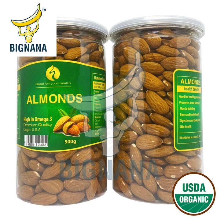 Siêu Giảm Tháng 9, Hạnh Nhân Tách Vỏ Hàng Mỹ Nguyên Vị Hộp 500gr Loại Đặc Biệt, Giảm Cân Đẹp Da