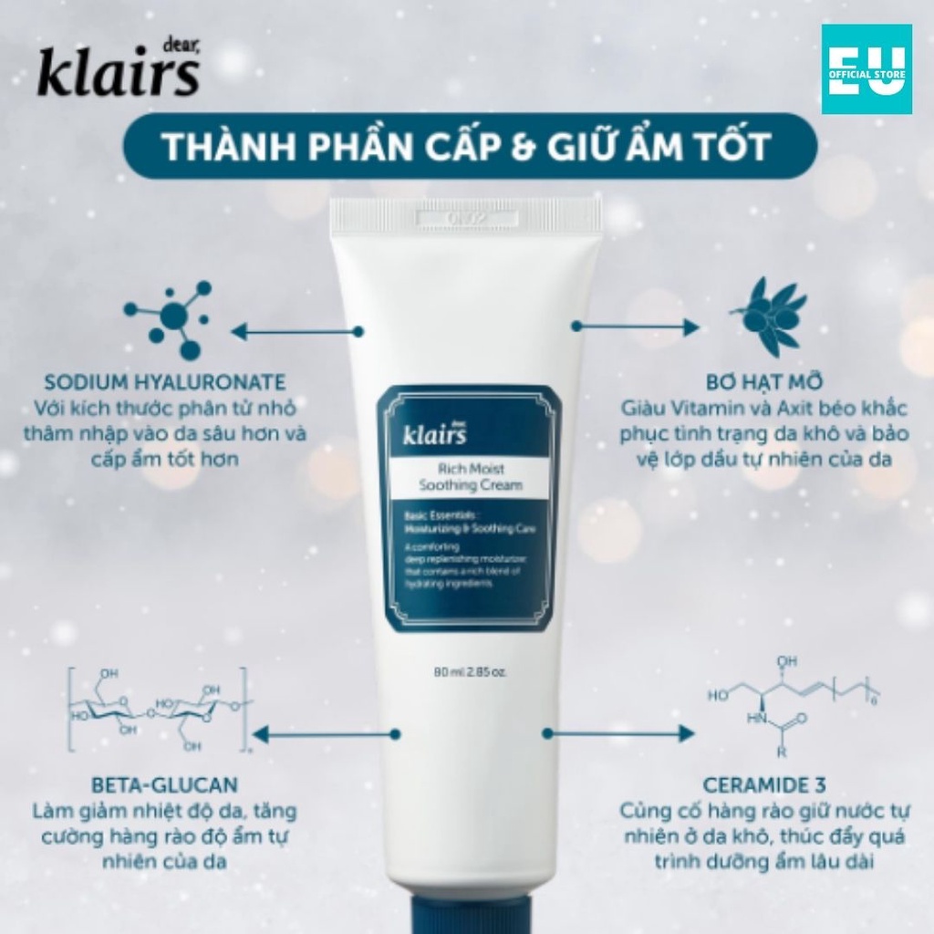 Kem Dưỡng Ẩm Klairs Rich Moist Soothing Cream 80ml