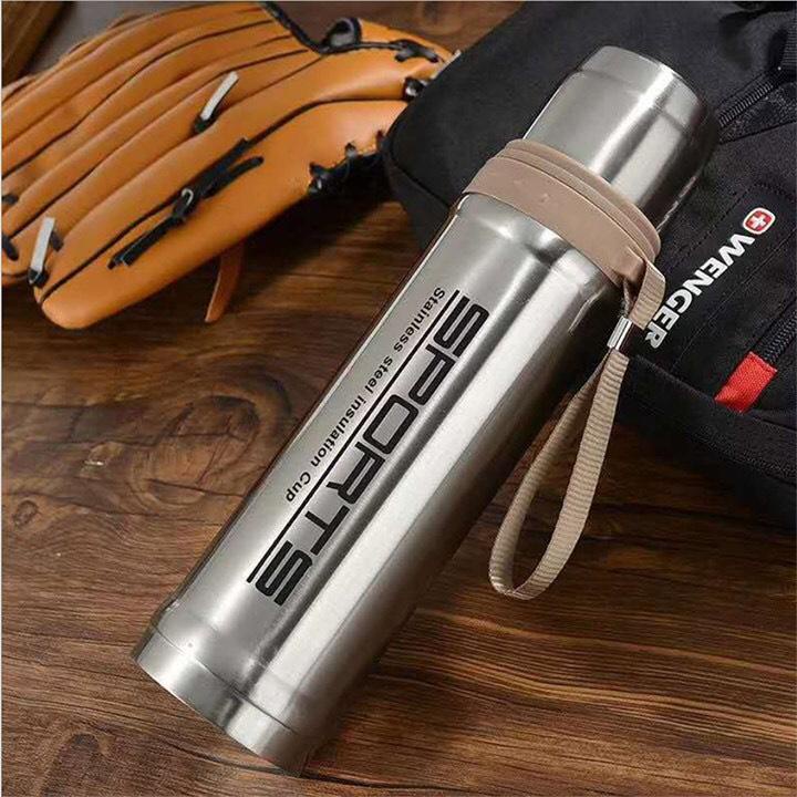 Bình giữ nhiệt inox 750ml Sport 304 bình giữ nước nóng/ lạnh khi chơi thể thao có quai xách tiện lợi- Tâm An Sport