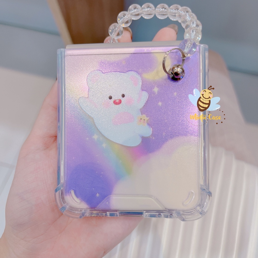 Ốp Samsung Galaxy Z Flip 4 / ZFlip4 5G / Z Flip3 5G / Z Flip 3 - kèm móc khoá ZF306