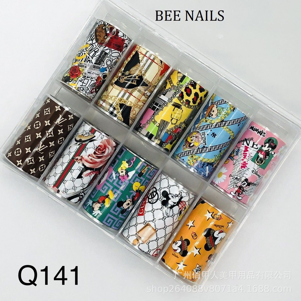 Foil nail hoạ tiết Mickey, foil dán móng BEE NAILS shop