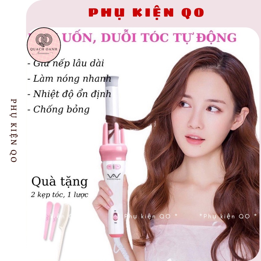 Máy uốn tóc tự động xoay 360 độ làm xoăn VIVID &amp; VOGUE cao cấp MAYUON03