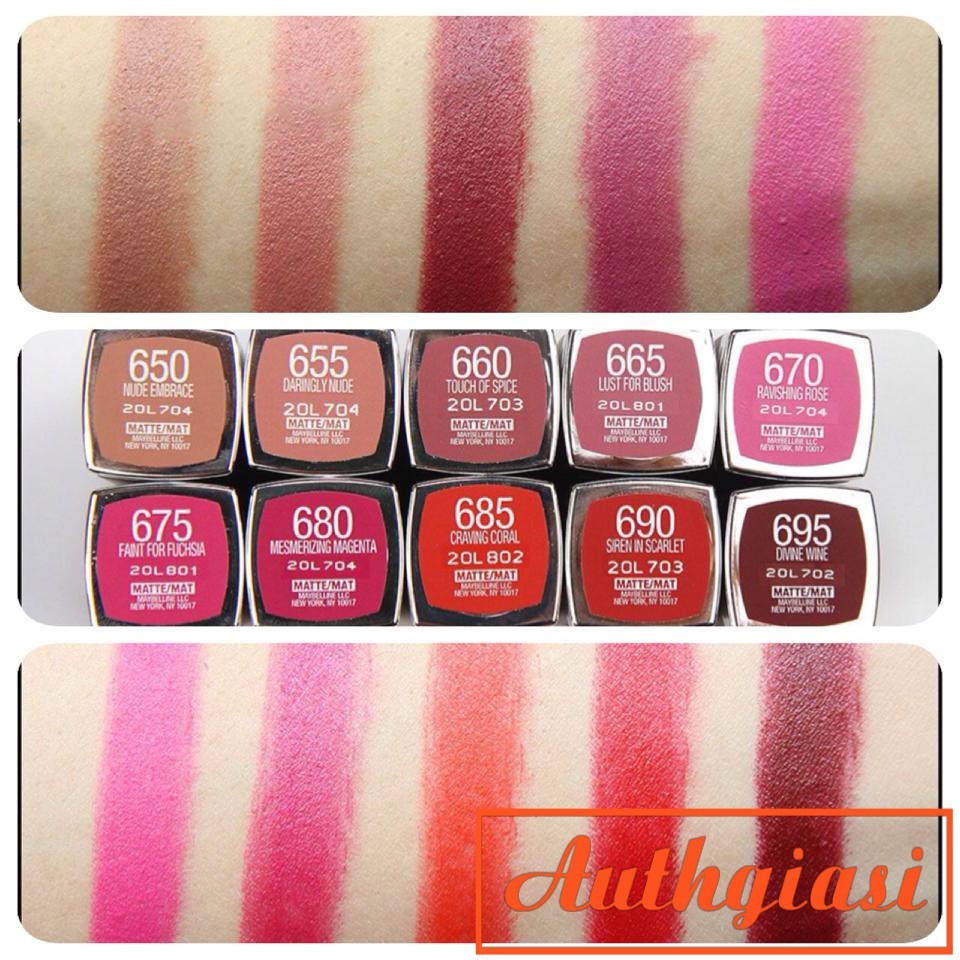 Son thỏi Maybelline Creamy Matte Lipstick vừa lì vừa dưỡng | BigBuy360 - bigbuy360.vn