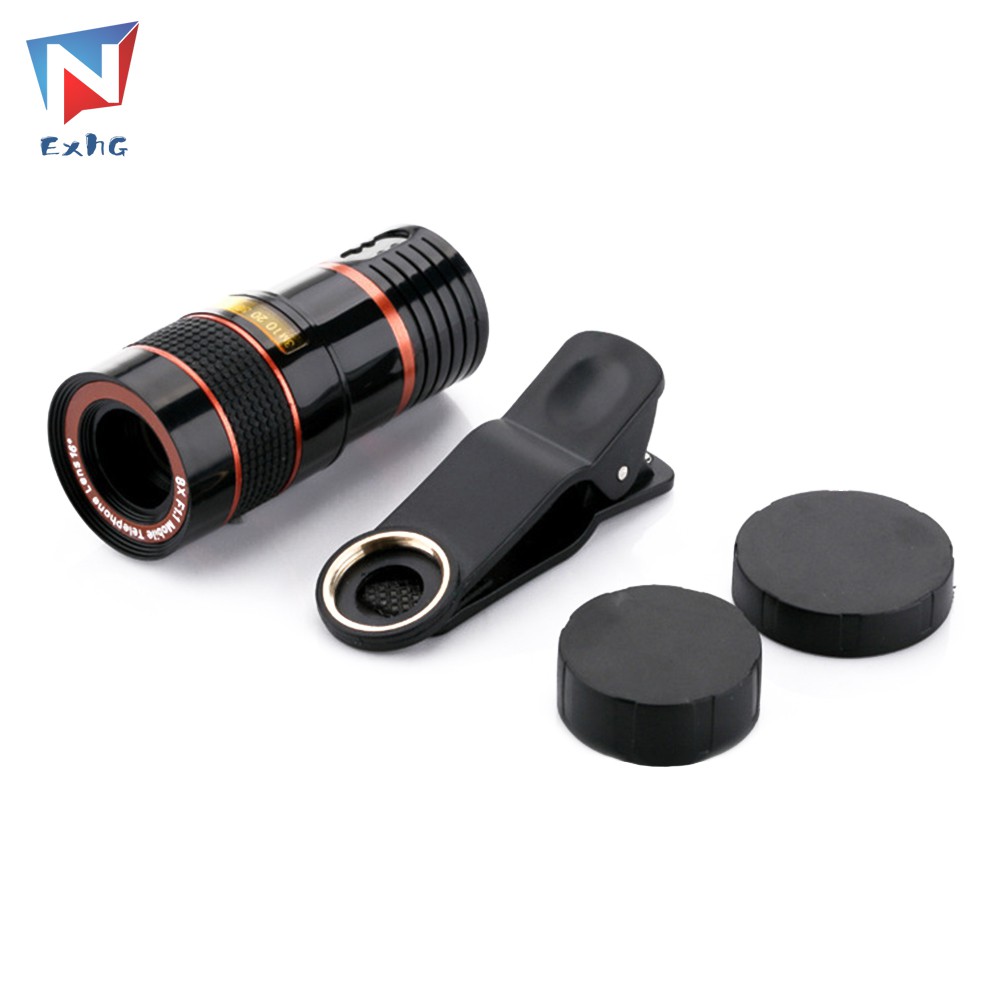 Ống kính phóng đại 8x chất lượng cao cho camera điện thoại iPhone Samsung HTC Huawei Sony có kẹp gắn tiện dụng