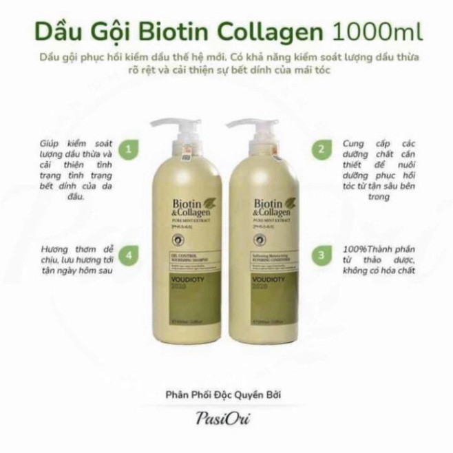 Dầu Gội xả (cặp) collagen & Biotin XANH VÀNG Kiềm Dầu phục hồi hư tổn ,khô xơ, chống rụng mới _New