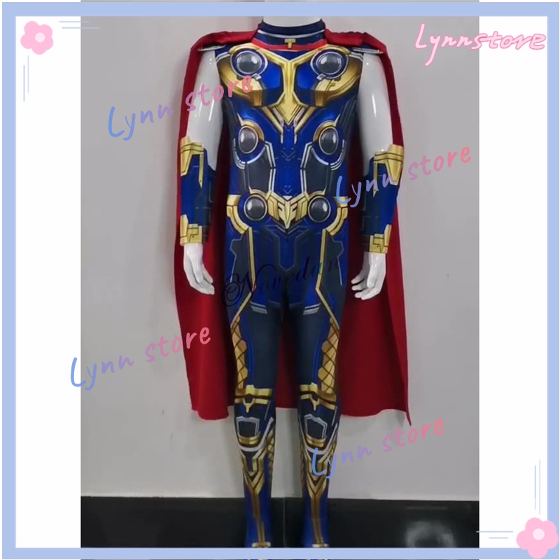 Trang phục Cosplay Thor Odinson Trang phục Trẻ em Người lớn Trang phục Thor: Tình yêu và Thunder Blue Outfit cho Đạo cụ Armor Cape Cosplay Suit