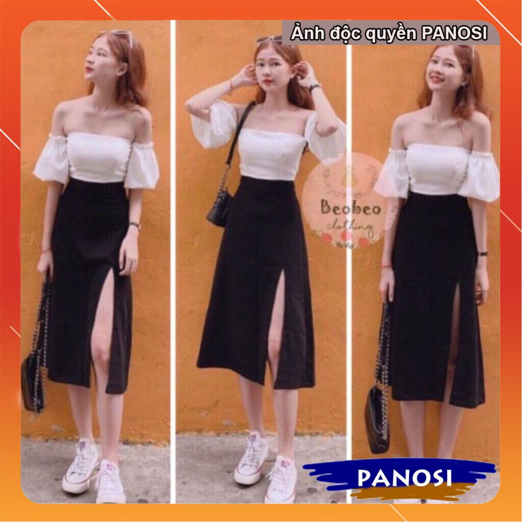 Chân váy xẻ tà công sở dáng dài kiểu dáng ullzzang hàn quốc chất liệu tuyết mưa cao cấp - CV183