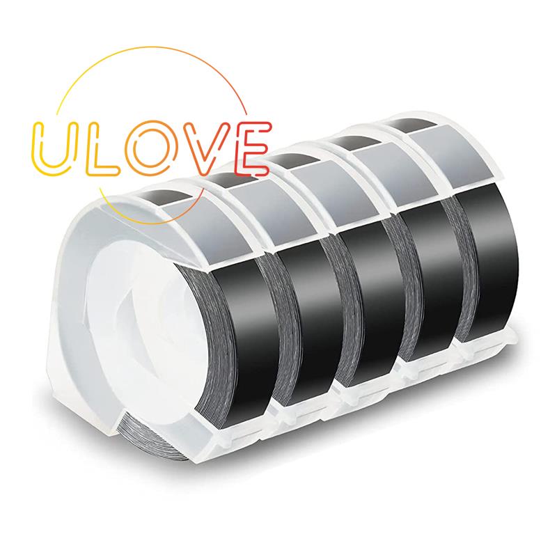 Bộ 5 Cuộn Băng Keo Dập Nổi 3D Màu Trắng Đen 12mm Cho DM1595 Xpress Pro