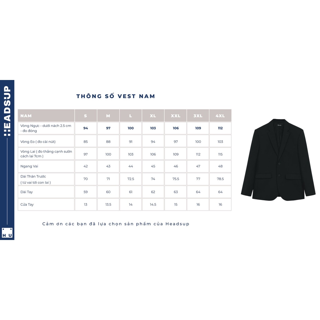 Áo Vest nam 2 nút dòng basic - Xanh Đá