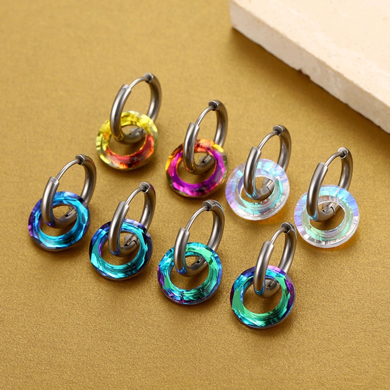 Arin Khuyên Tai Tròn Trong Suốt Nhiều Màu Độc Đáo Phù Hợp Với Mọi Loại Khuôn Mặt