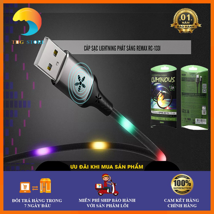 Cáp sạc lightning Remax RC-133I