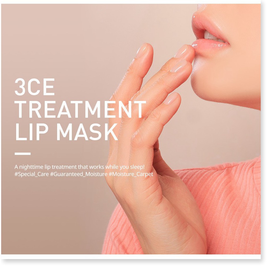 [Mã giảm giá của shop] Mặt Nạ Ngủ Dưỡng Môi Ẩm Mượt 3CE Treatment Lip Mask