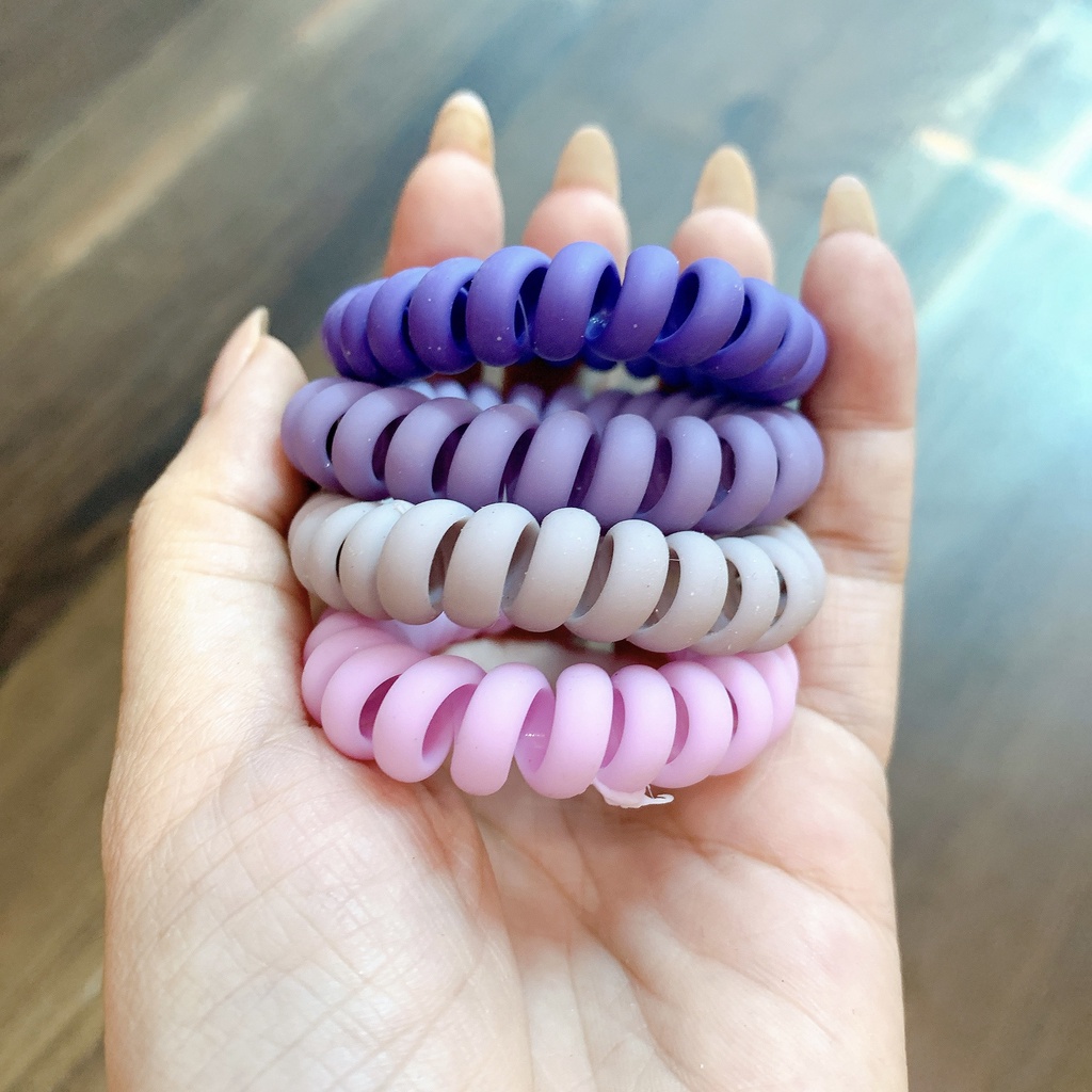 Thun Lò Xò Nhựa Màu Pastel Dây Cột Tóc Co Giãn Màu Sắc Ngẫu Nhiên Phong Cách Hàn Quốc Cho Nữ