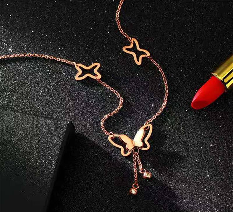 Lắc Chân Hình Bướm Đính Đá Zircon | BigBuy360 - bigbuy360.vn