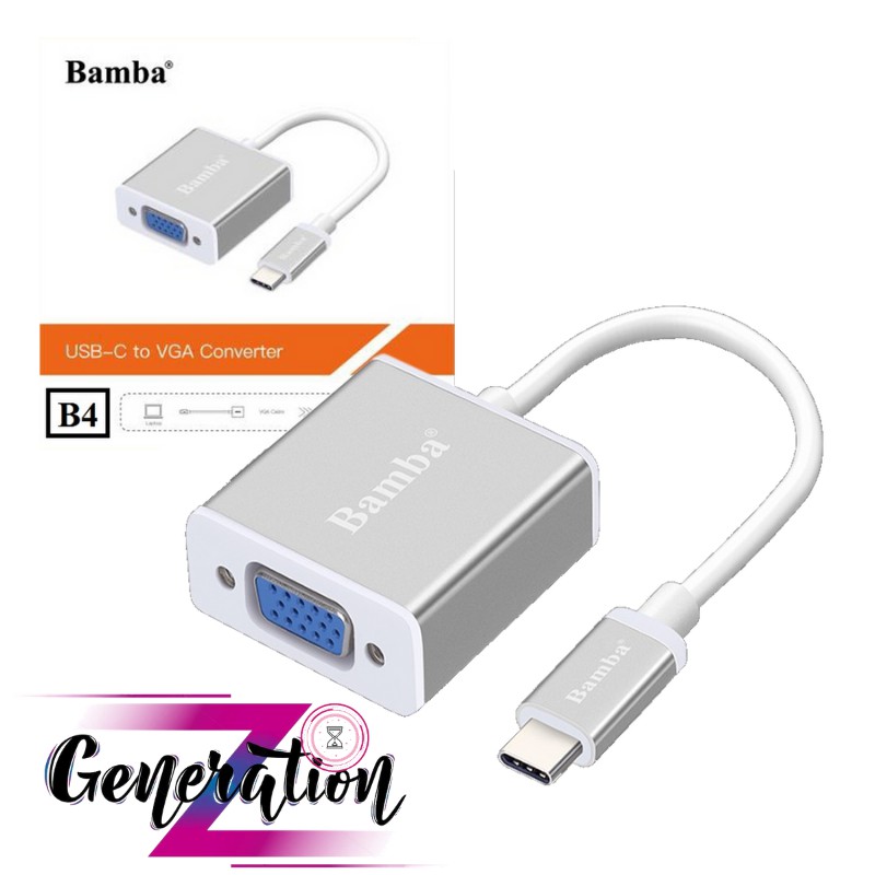 Cáp chuyển Usb Type-C ra Vga Bamba B4