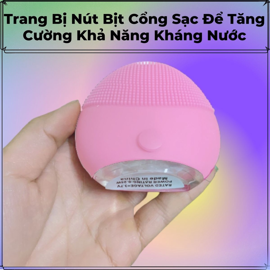 Máy rửa mặt làm sạch sâu kết hợp chức năng massage da mặt sóng âm 8 cấp độ chống lão hóa kết hợp bàn chải sillicon mềm