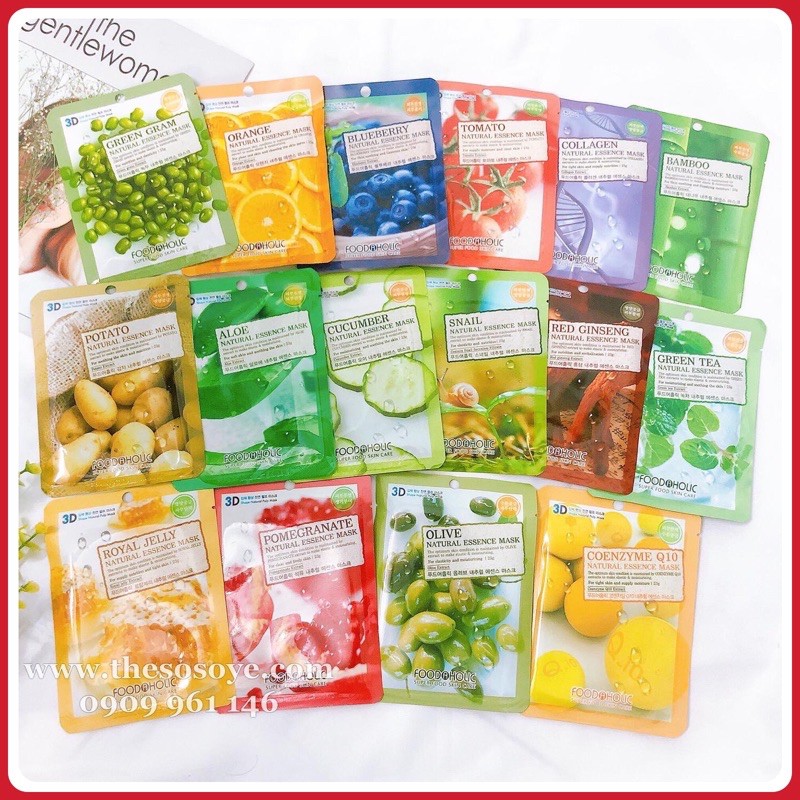 Mặt Nạ Dưỡng Trắng Da Chống Lão Hoá 3D Foodaholic Super Food 23 gram ( 16 Loại)