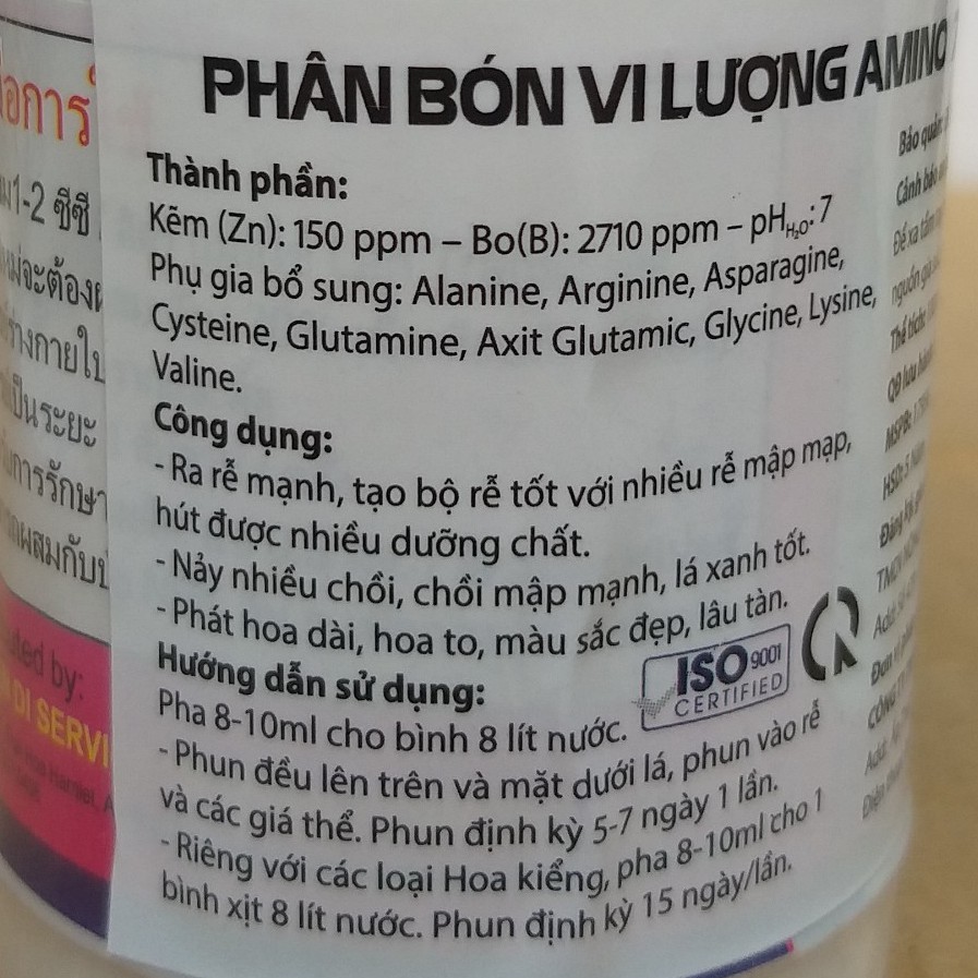 Phân Bón Lá Vitamin B1 Thái Lan, Grofer Super Roots B1 (lọ 100ml)