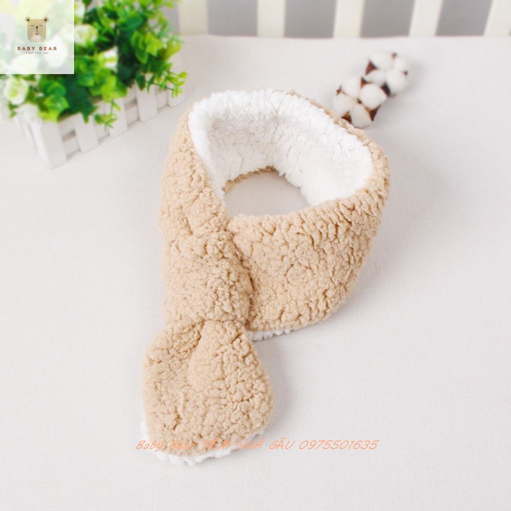 Khăn len lông cừu quàng cổ cho bé mềm mại xịn xò phong cách Hàn Quốc cực kỳ dễ thương