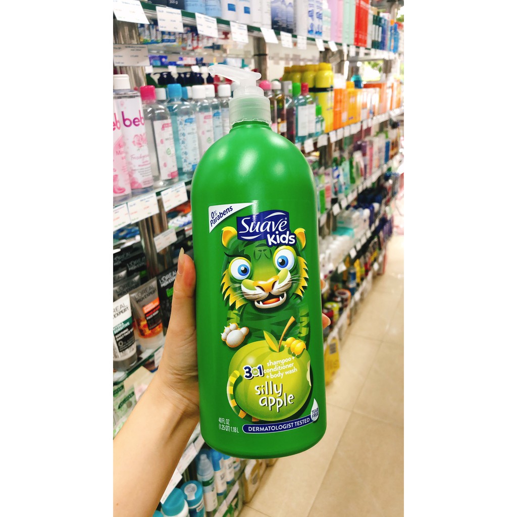 Tắm gội trẻ em Suave kids 3in1 532ml  - hương táo