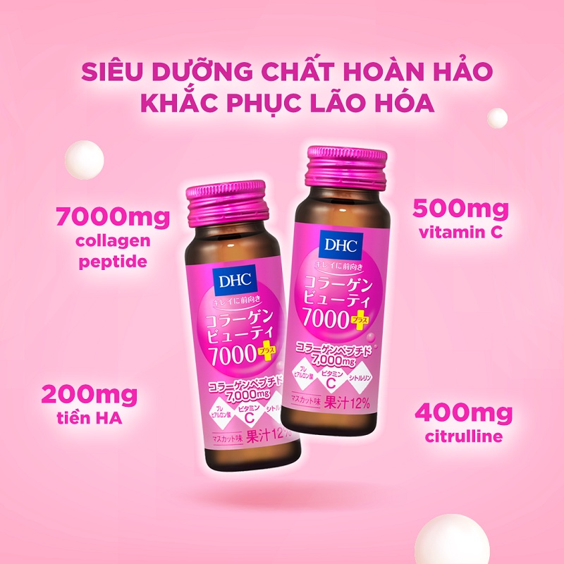 Collagen Nước DHC Collagen Beauty 7000 Plus 10 Lọ/ 1 Hộp