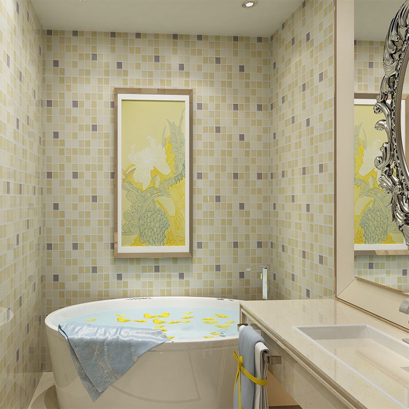 Giấy Dán Tường Dày Dặn Tự Dính Chống Thấm Nước/Dầu Mỡ Cho Nhà Bếp Nhà Tắm