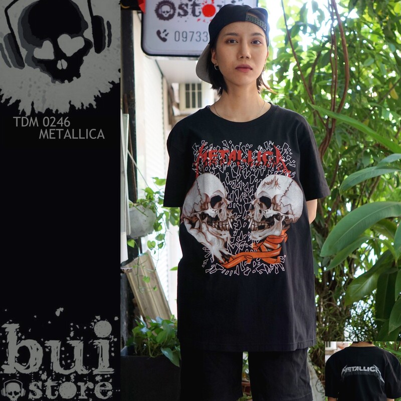 Áo Rock band tee: Metallica TDM 0246 áo phông oversize 100% cottong Thái Lan