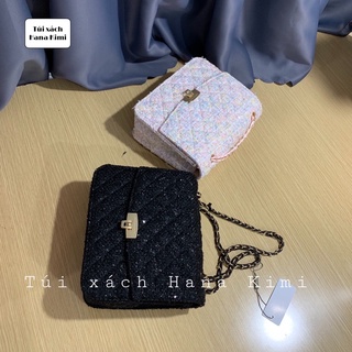 Túi đeo vai, Túi đeo chéo công sở vải dạ Quilted Chain Strap size 25