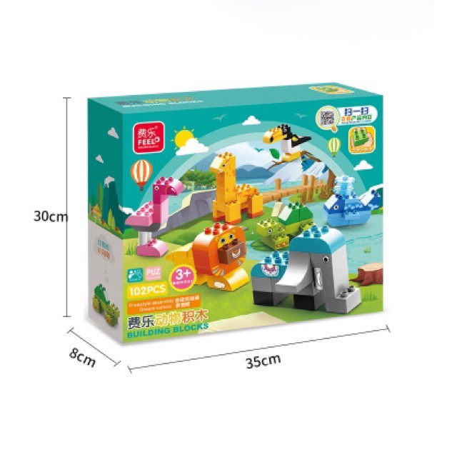 Lego Feelo 102 khối lắp ghép động vật