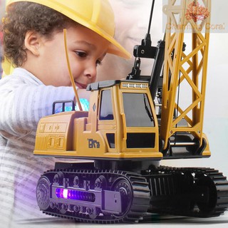 CHAR 12CH Remote Control Electric Construction Crane Music Sound Colorful Light 360 Degree Rotation for Kids Children