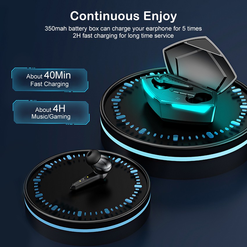 Tai Nghe Chơi game bluetooth 5.1 superb bass Mạnh Mẽ Có Đèn Led Và Phụ Kiện