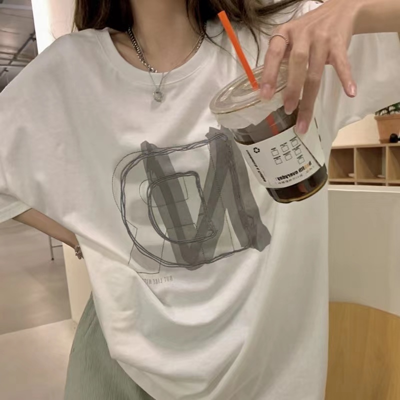 NRVP Áo Thun Cổ Tròn Oversize Thời Trang Hàn Quốc 2022 Cho Nữ