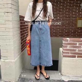 Chân váy jeans chữ a dài cv-8807