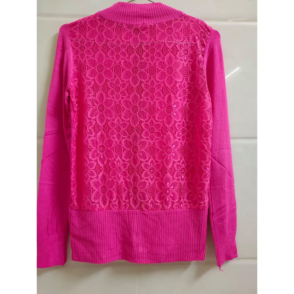 Áo len ren lưng vải mịn