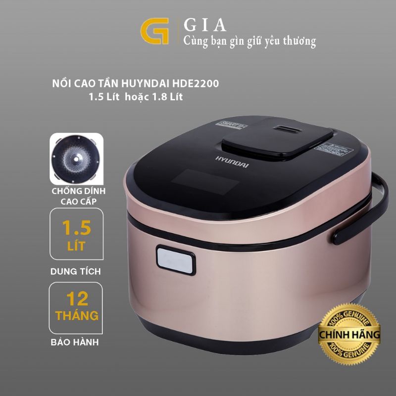 Nồi cơm điện cao tần Huyndai HDE 2201 chính hãng. BH 12thánh
