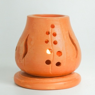 Đèn đốt nến đất nung - candle holder - dn46