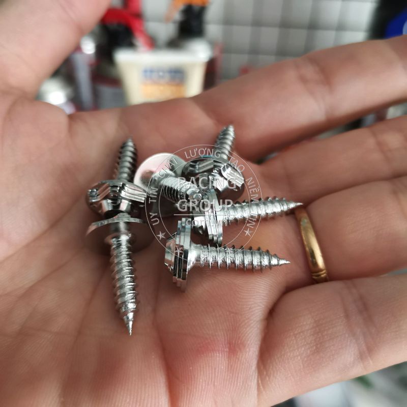 Ốc salaya 5li xoắn cho Vario, Sirius, Wave, AB, Winner, Exciter ,…gắn dàn áo inox 304 kèm lông đền Kitaco theo phân loại