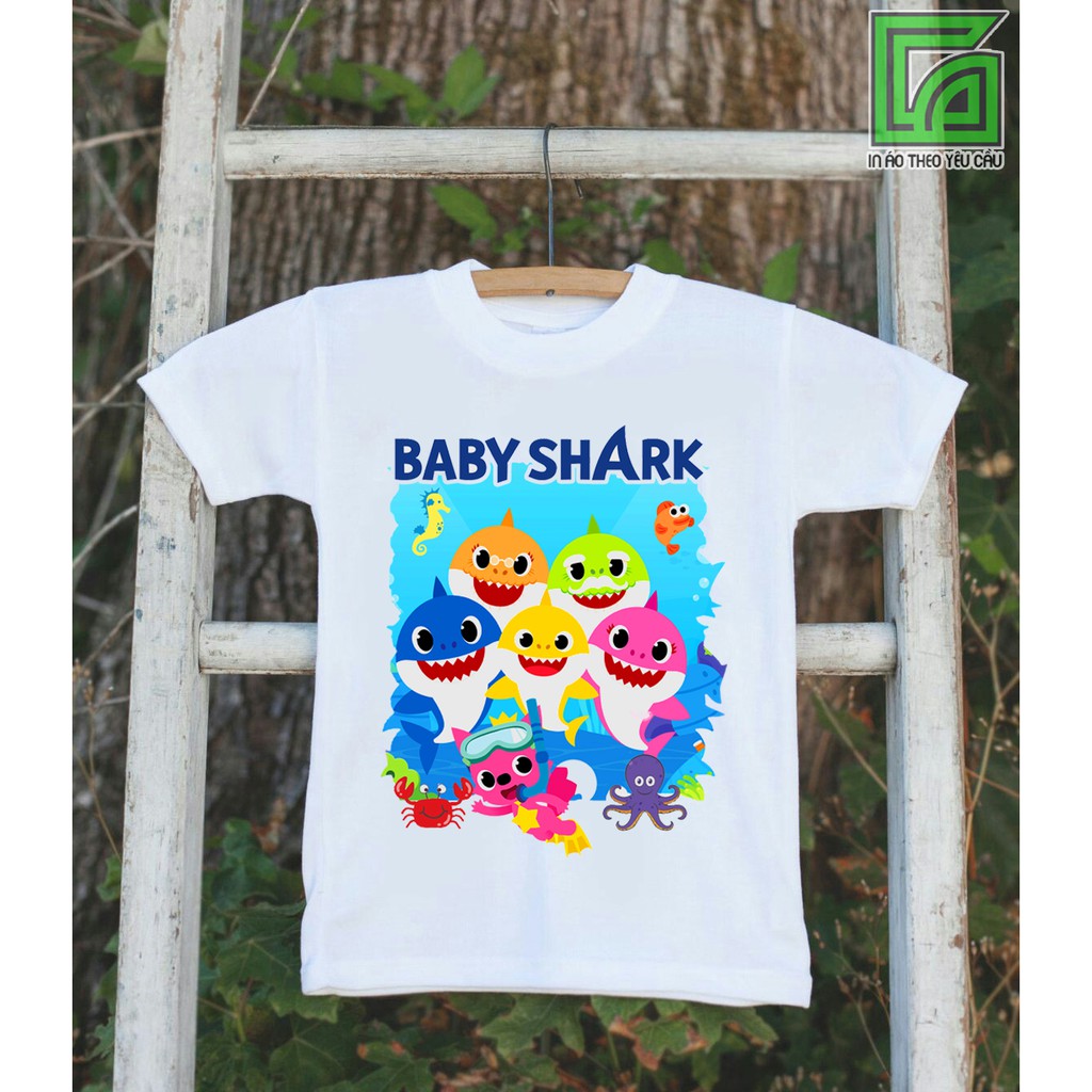 4 mẫu áo thun trẻ em baby shark mẫu mới in tại shop