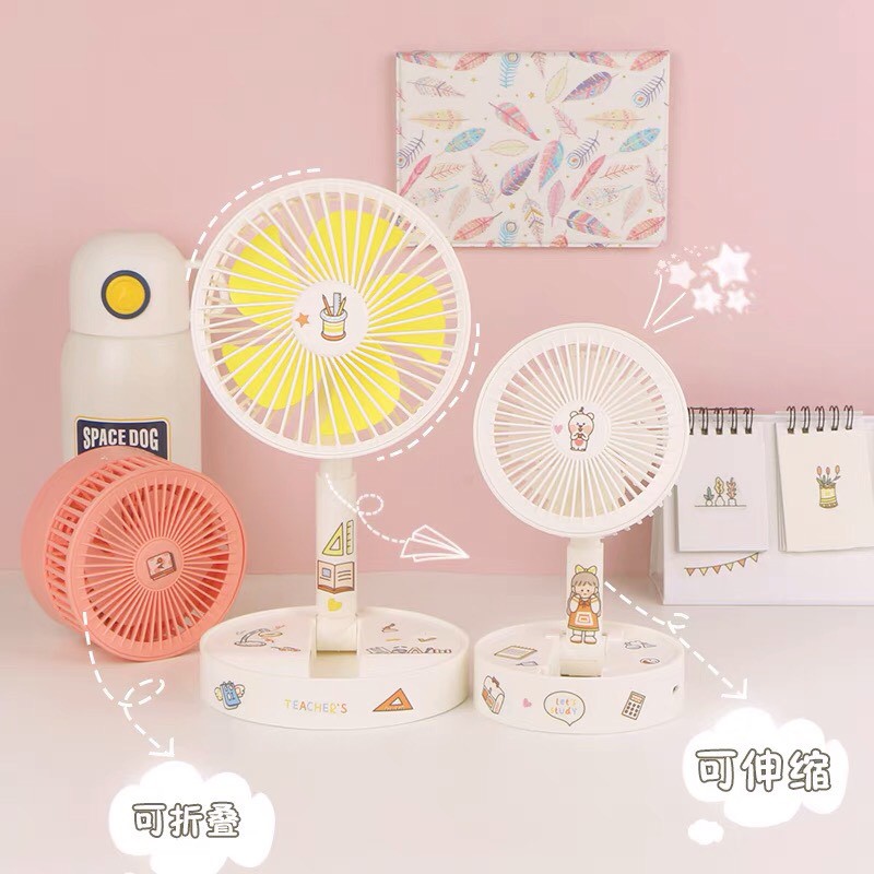 Quạt để bàn mini - Quạt gấp gọn mini - Quạt tích điện để bàn dùng 4h tiện lợi | BigBuy360 - bigbuy360.vn