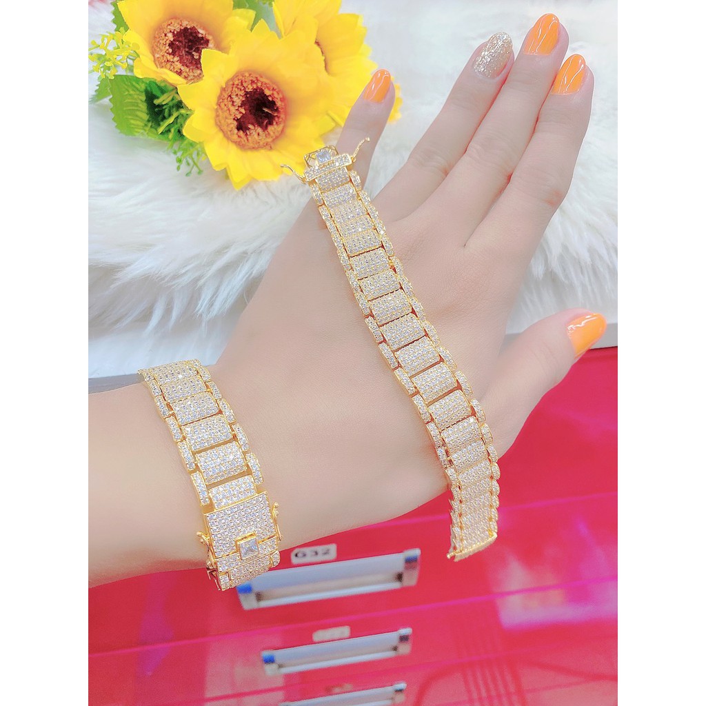 Lắc tay nữ UHA, lắc tay phong thùy bền màu thiết kế cao cấp sáng lấp lánh L4363215A-695