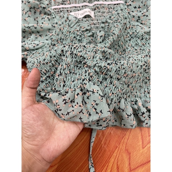 Áo hoa nhí crotop tay dài